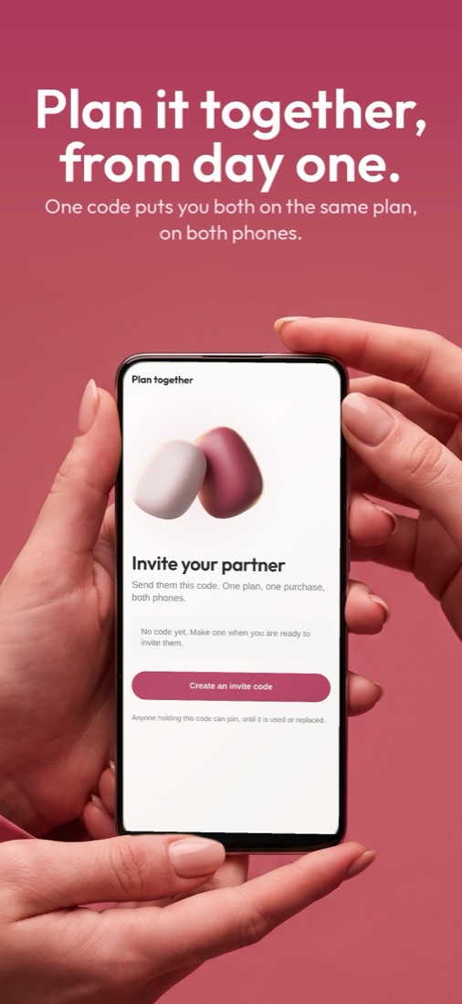 Sharing the plan with a partner through an invite code
